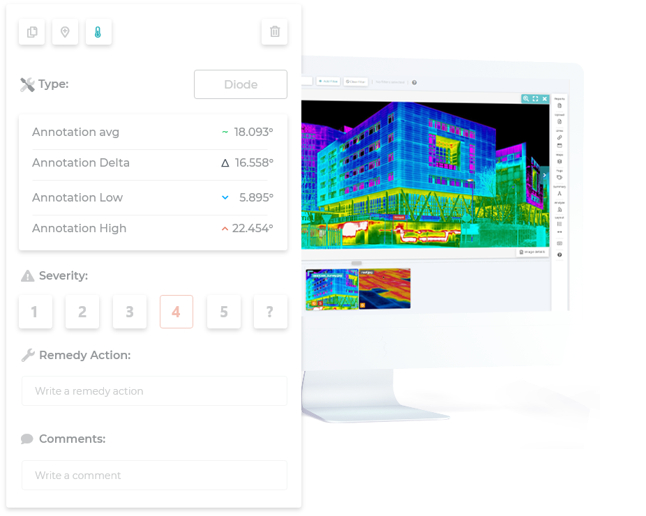 Obraz termiczny budynku w platformie